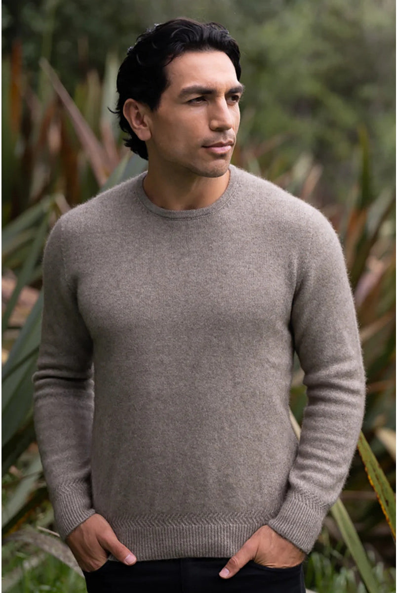 McDonald - Possum & Merino Crew Neck Jumper (6603) Mocha