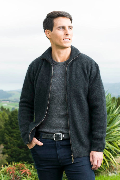 Koru - Men's Zip Through Collar Jacket (KO231 - Charcoal)