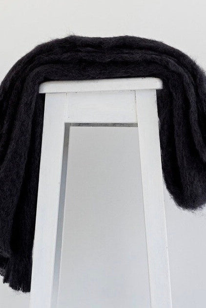Raven colour Mohair blanket throws