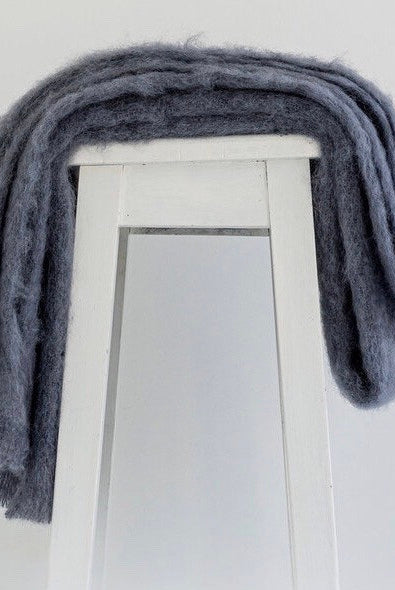 Storm colour Mohair blanket throws