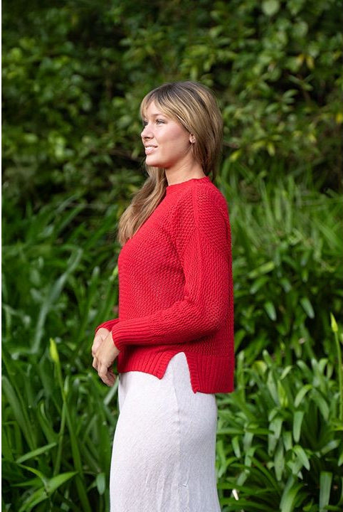 Lothlorian - Cotton & Merino Lax Jumper (CM108)Cherry Red