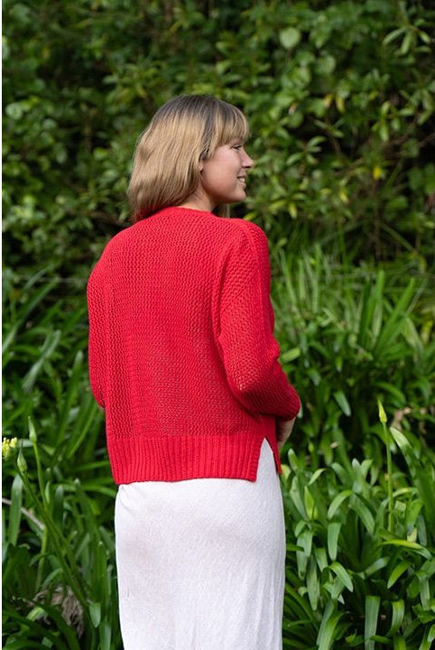 Lothlorian - Cotton & Merino Lax Jumper (CM108)Cherry Red