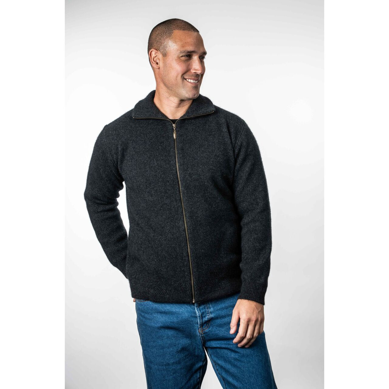 Koru - Men's Zip Through Collar Jacket (KO231) Charcoal