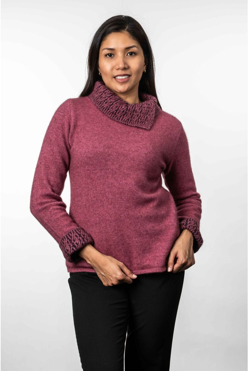 Possum Two Tone Jumper (KO461) Rose/Grape