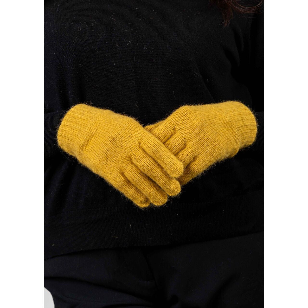 Koru - Merino & Possum Plain Gloves (KO48)Kowhai