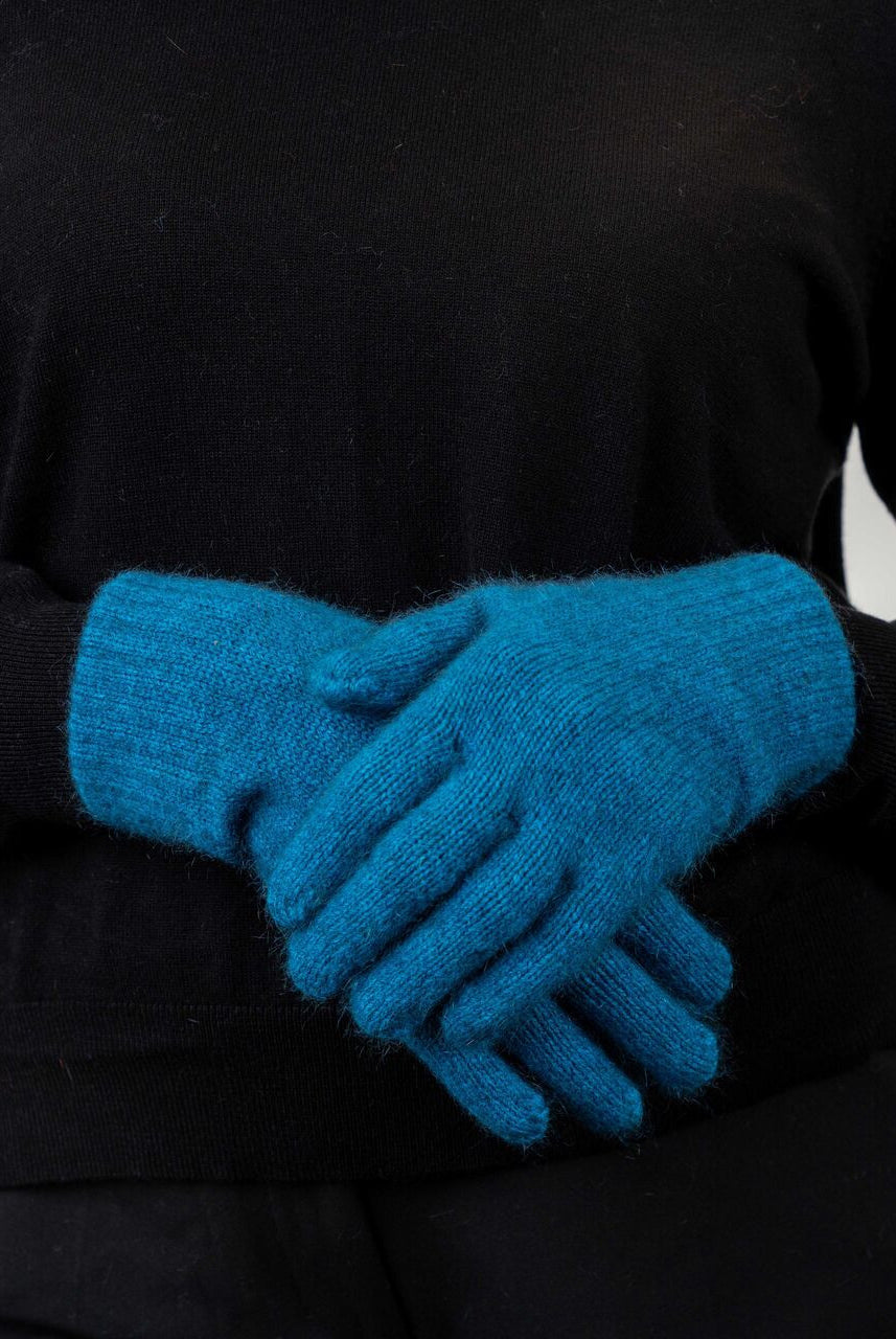 Koru - Merino & Possum Plain Gloves (KO48)Pacific