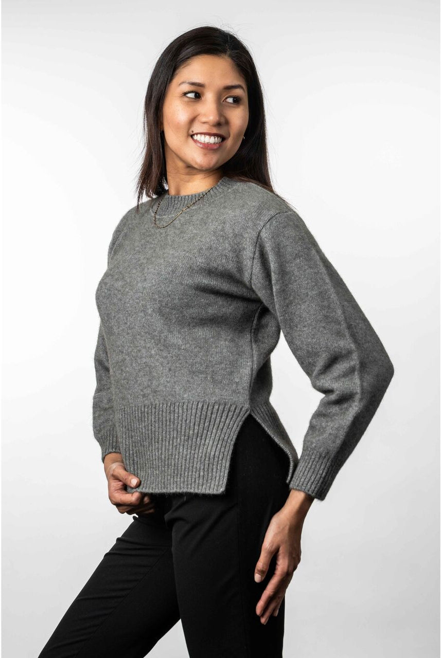 Koru - Merino - Possum Split Hem Jumper (KO556)Mist