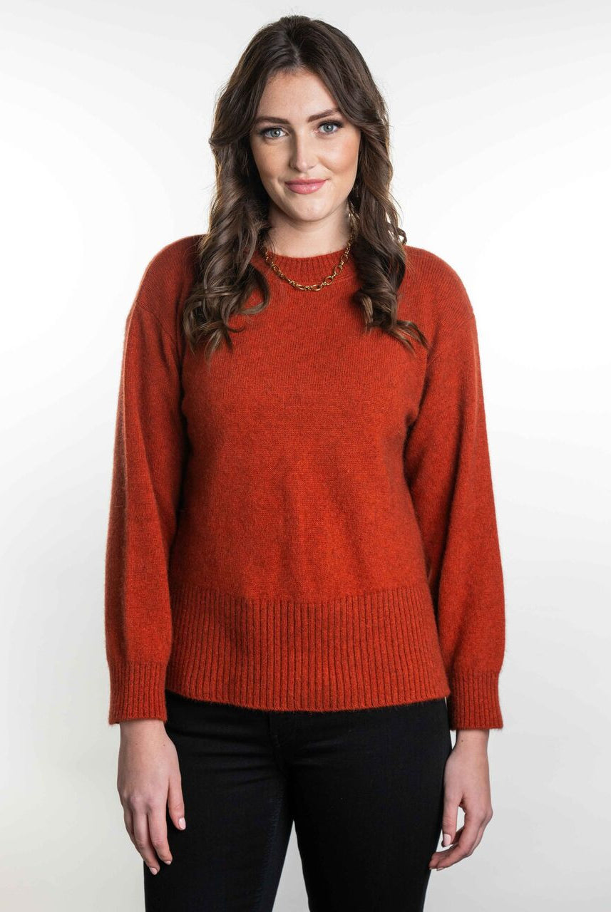 Koru - Merino - Possum Split Hem Jumper (KO556)Sienna