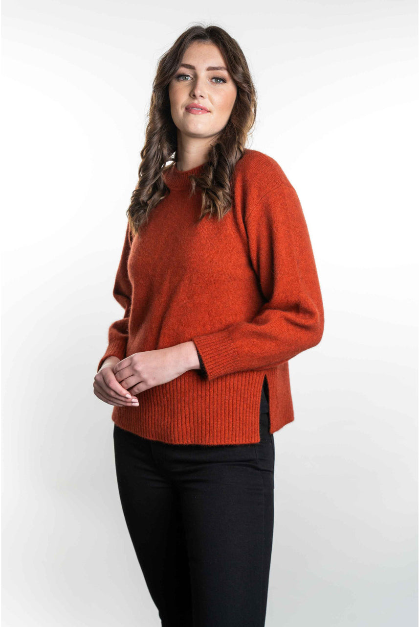 Koru - Merino - Possum Split Hem Jumper Sienna