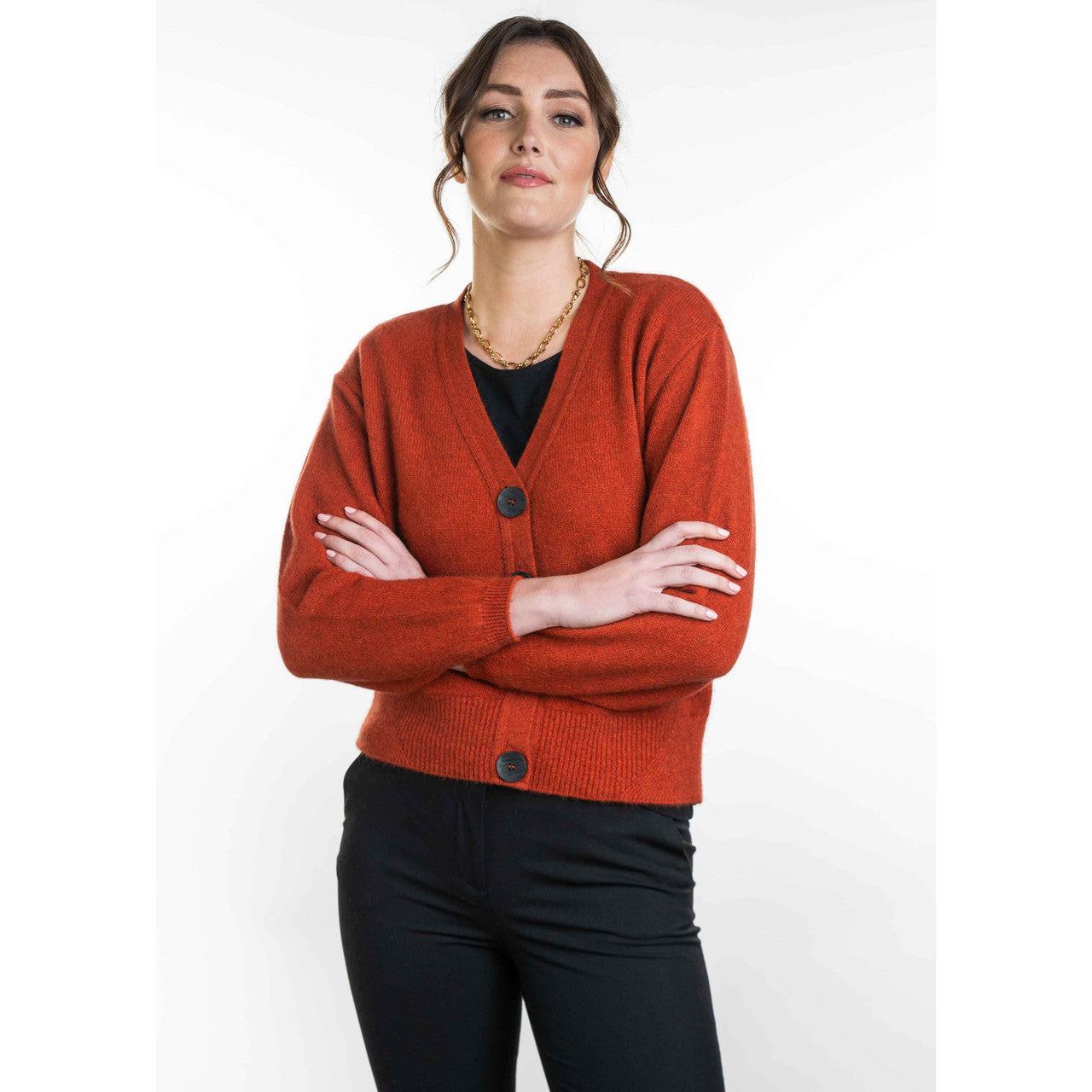 Koru - Merino - Possum V Neck Cardigan (KO557)Sienna