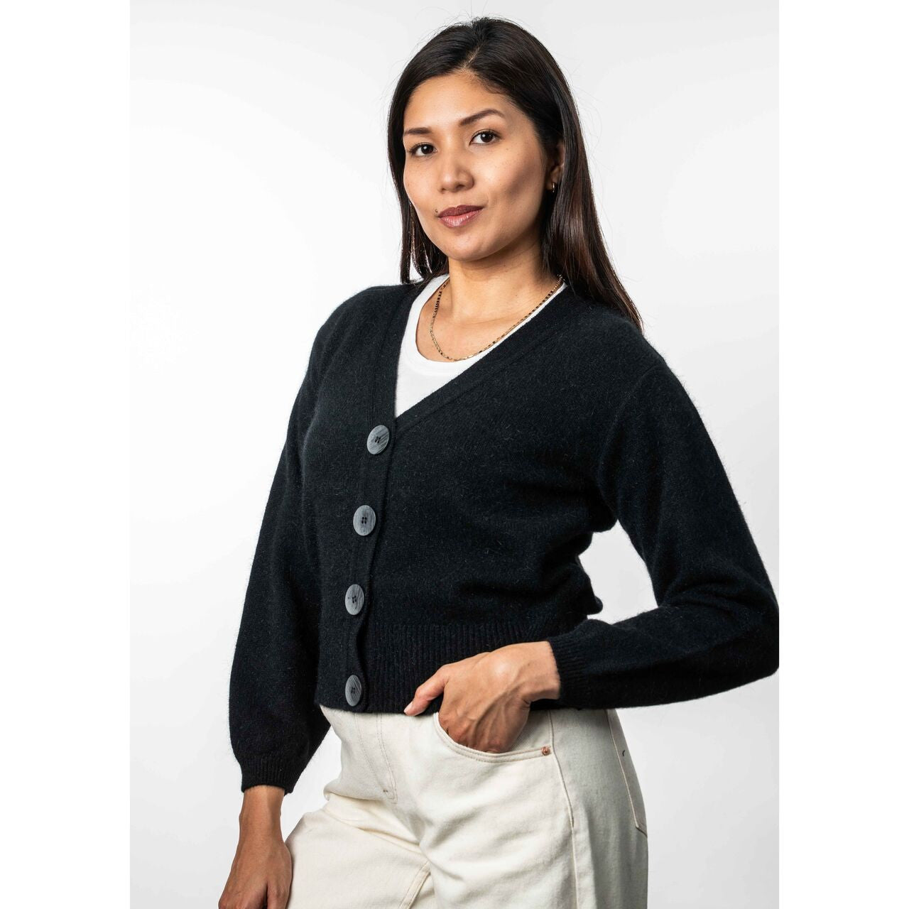 Koru - Merino - Possum V Neck Cardigan (KO557)
