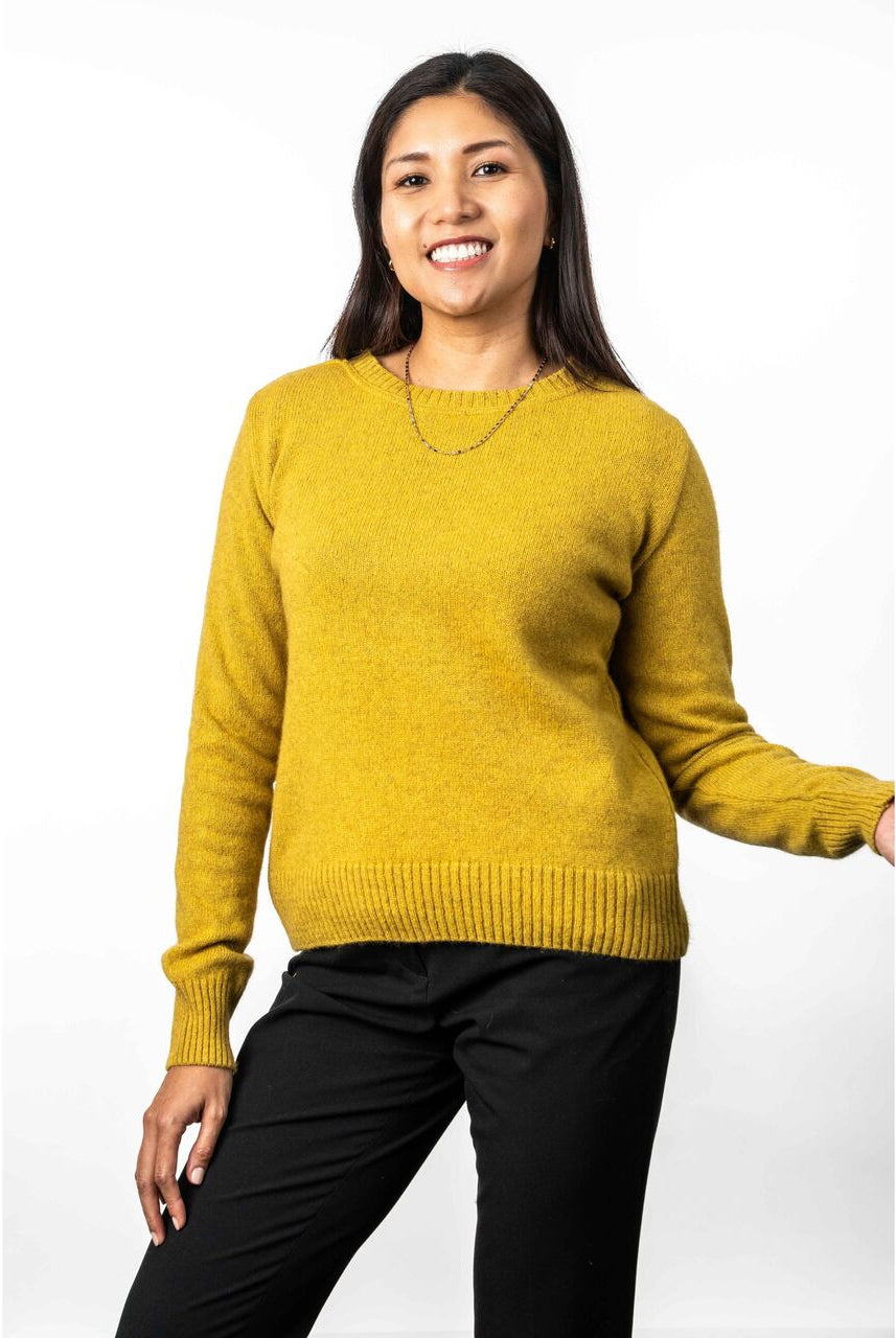 Koru - Merino & Possum Crew Neck Jumper (KO575)Kowhai