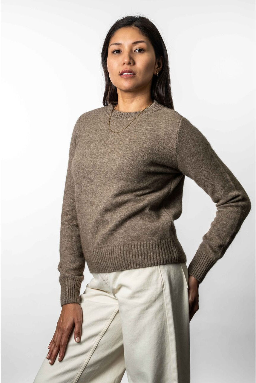 Koru - Merino & Possum Crew Neck Jumper (KO575)Mocha