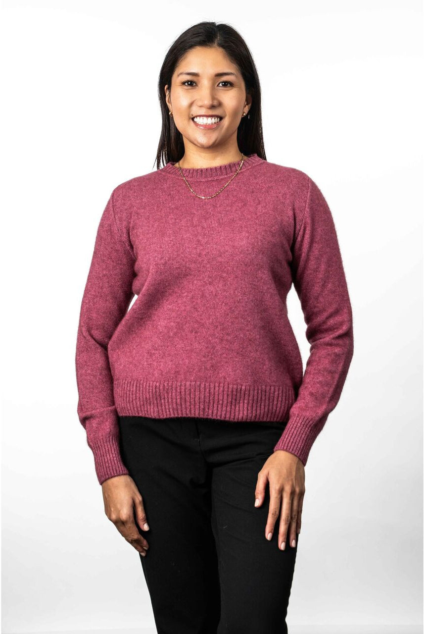 Koru - Merino & Possum Crew Neck Jumper (KO575)Rose