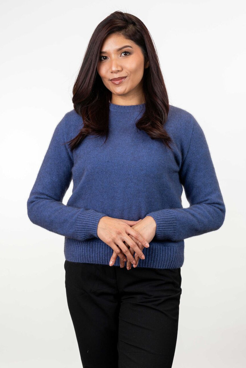Koru - Merino & Possum Crew Neck Jumper (KO575)Periwinkle