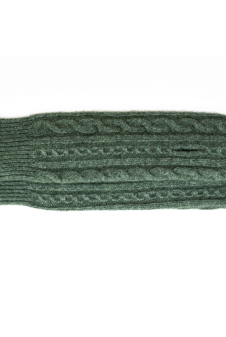 Koru Cabled Merino - Possum Glovelets (KO62)Moss