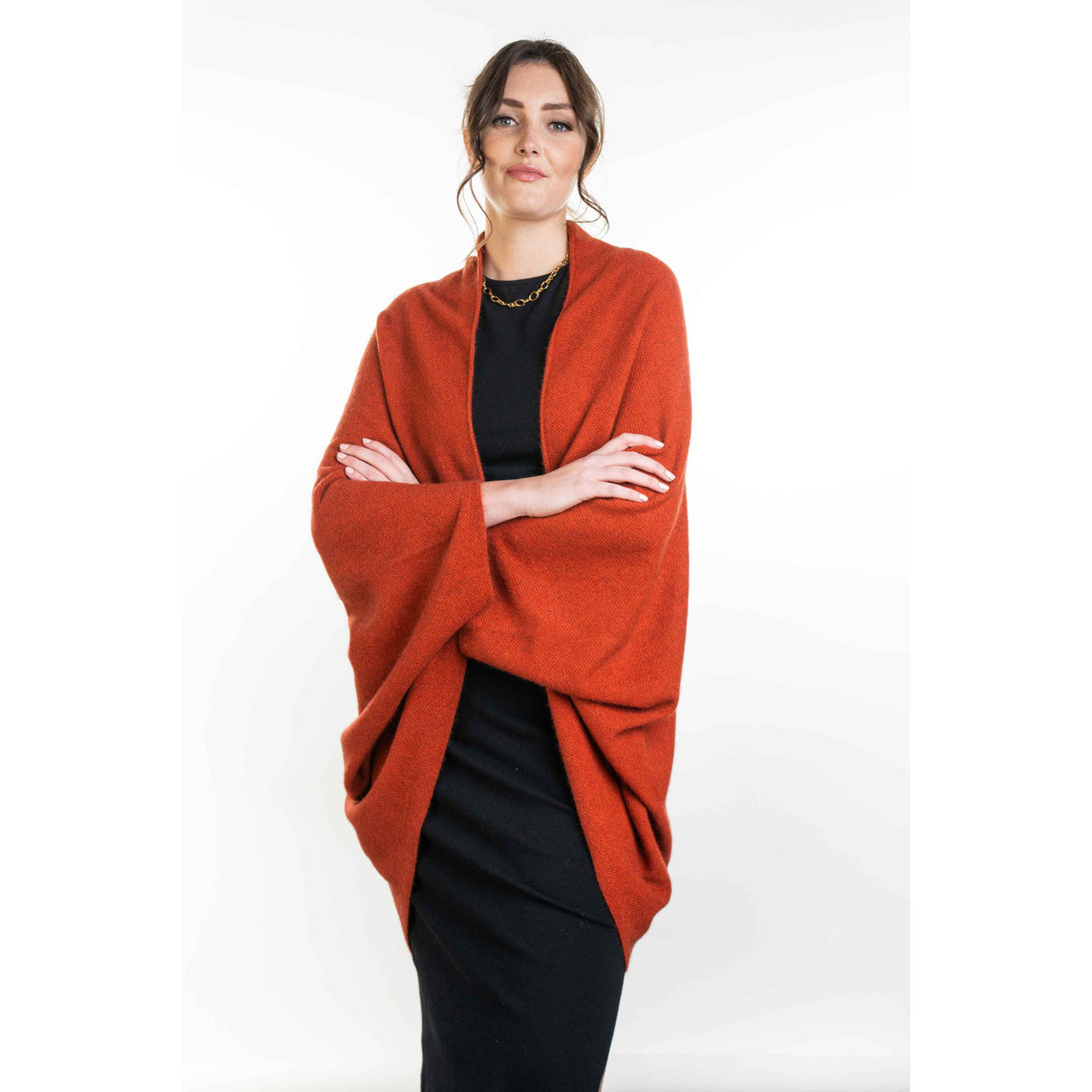 Koru Merino - Possum Moss Stitch Shrug (KO756)Sienna
