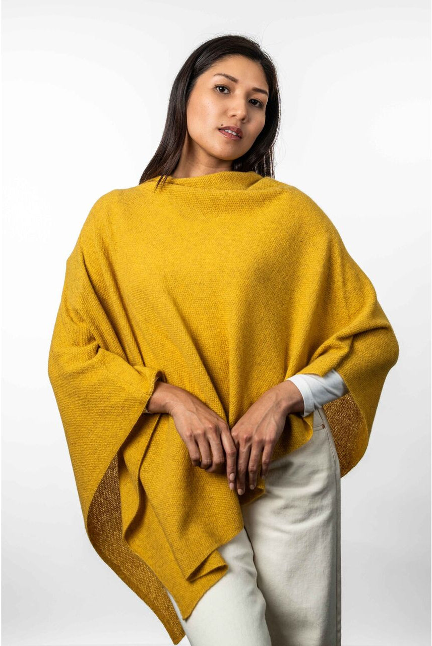 Koru Merino - Possum Two Way Poncho (KO798)Kowhai