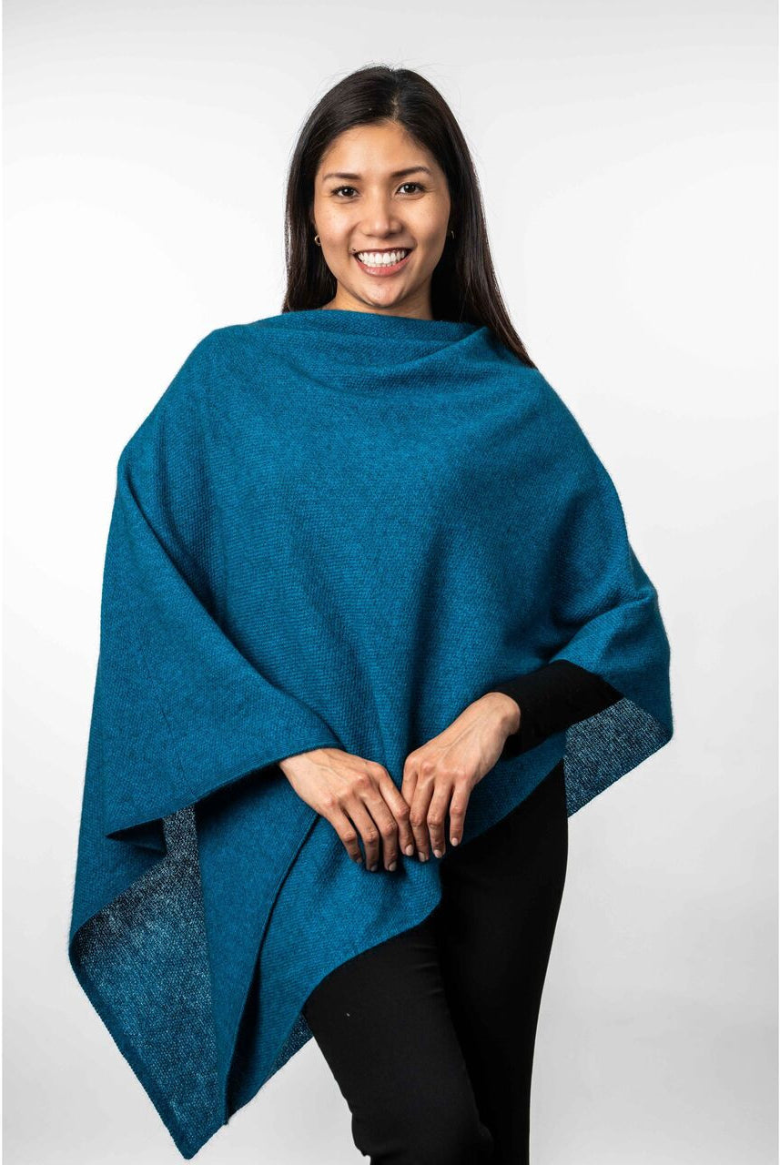 Koru Merino - Possum Two Way Poncho (KO798)Pacific