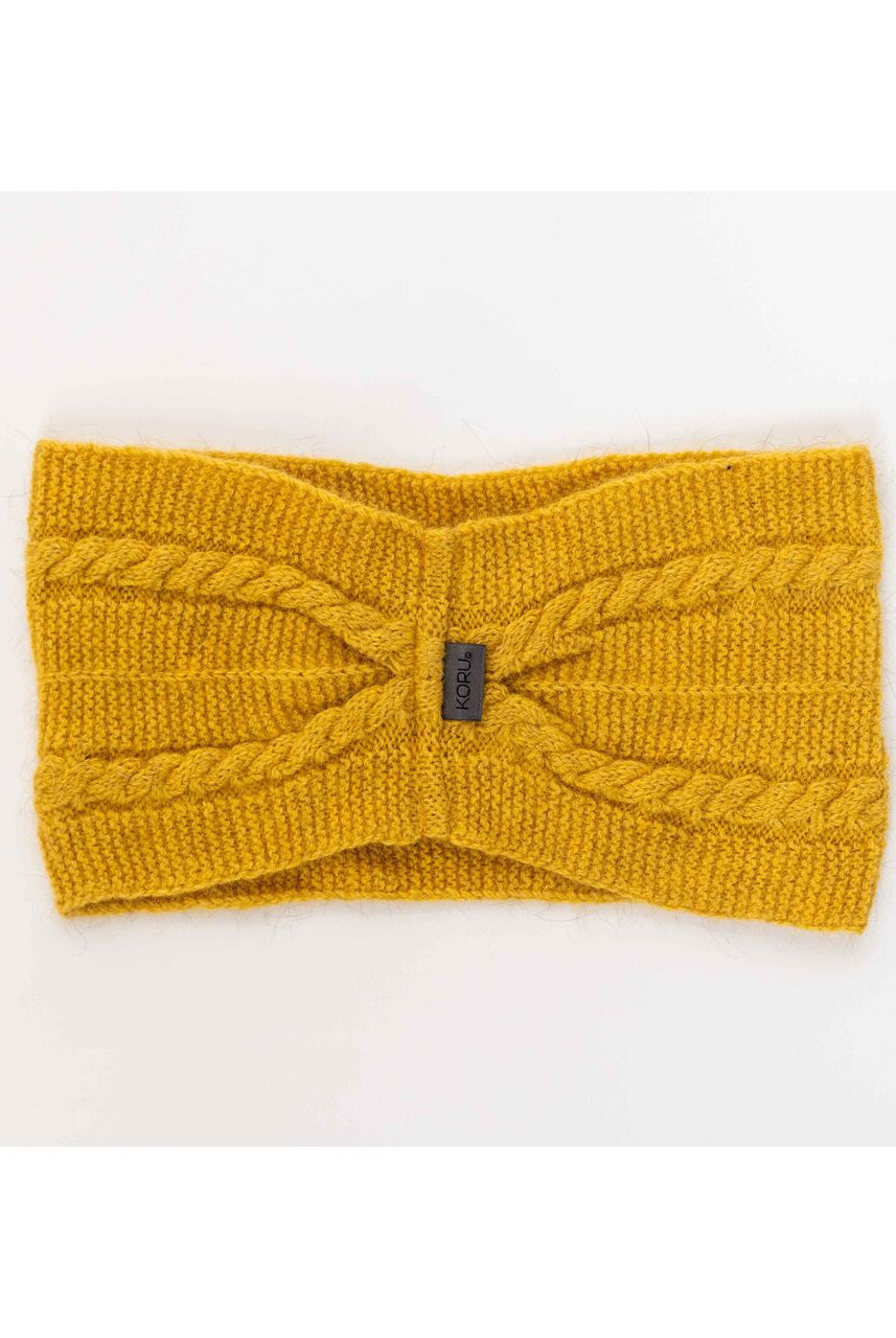 Koru Merino - Possum Cable Headband (KO94)Kowhai