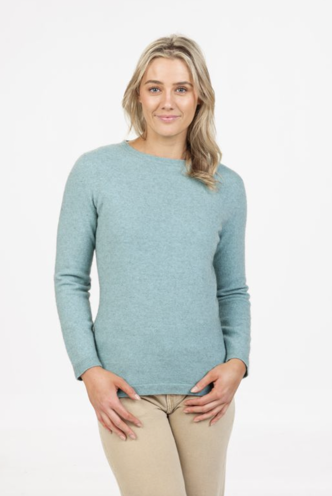 Native World - Merino & Possum Crew Plain Sweater (NB682)Topaz
