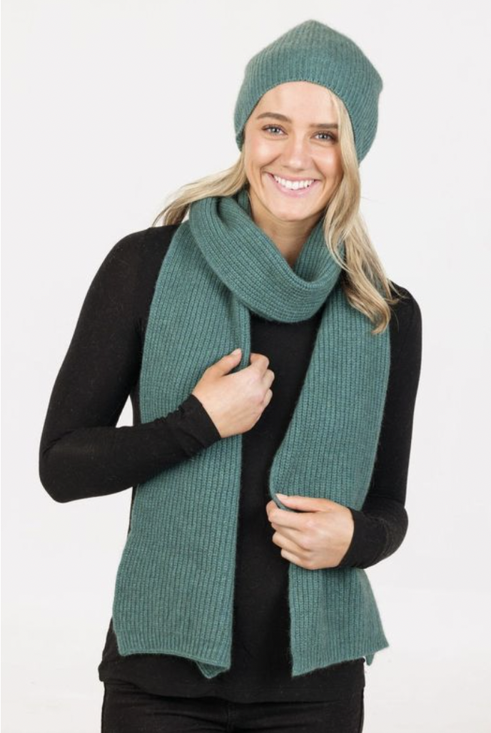 Native World - Merino & Possum Slouch Scarf (NX876)Moss