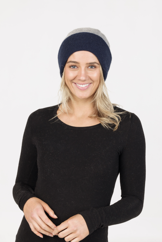 Native World - Merino & Possum Reversible Beanie (NX740)Silver