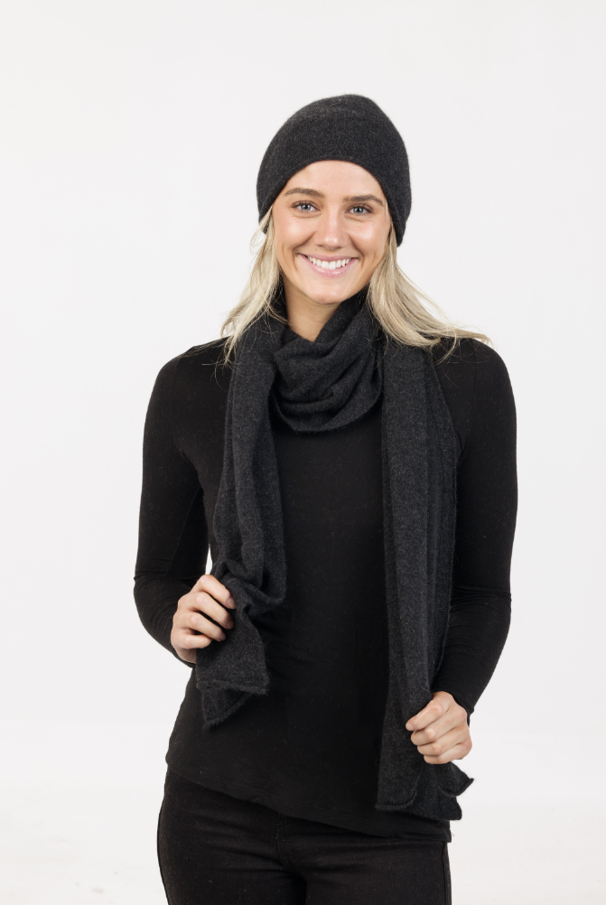 Native World - Possum & Merino Travel Scarf (NX824)Charcoal