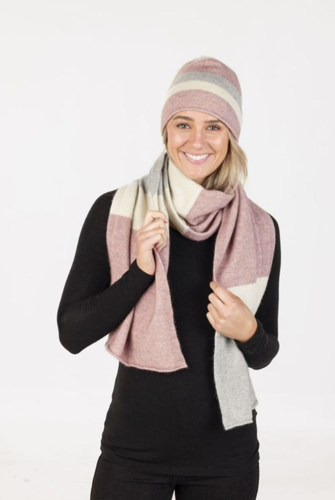 Native World - Possum & Merino Travel Scarf (NX824)Lily Stripe