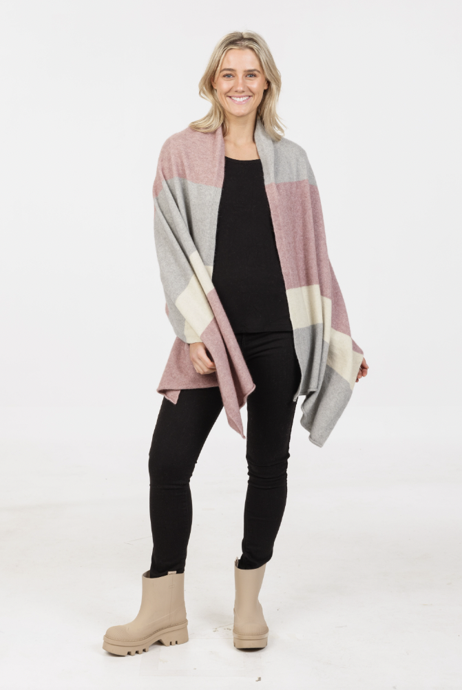 Native World - Merino & Possum Travel Wrap (NE815) Lily Stripe