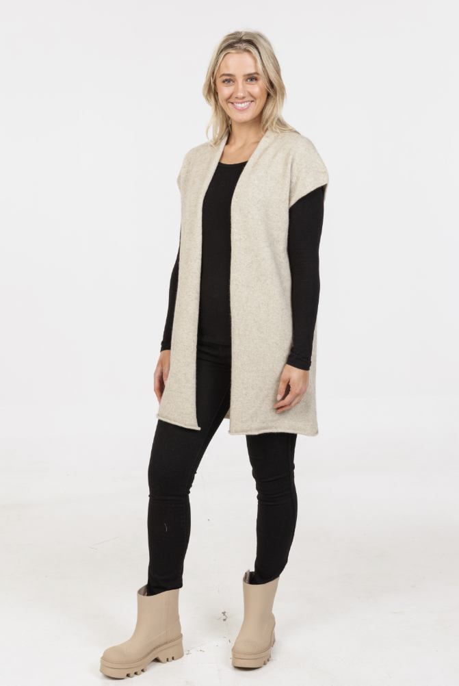 Native World - Merino & Possum Possum Gillet (NB890)Natural