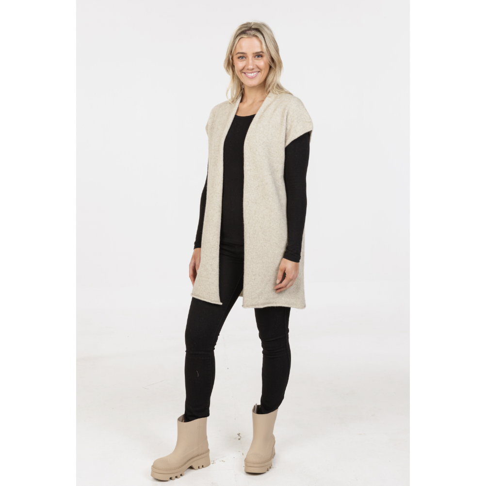 Native World - Merino & Possum Possum Gillet (NB890)Natural