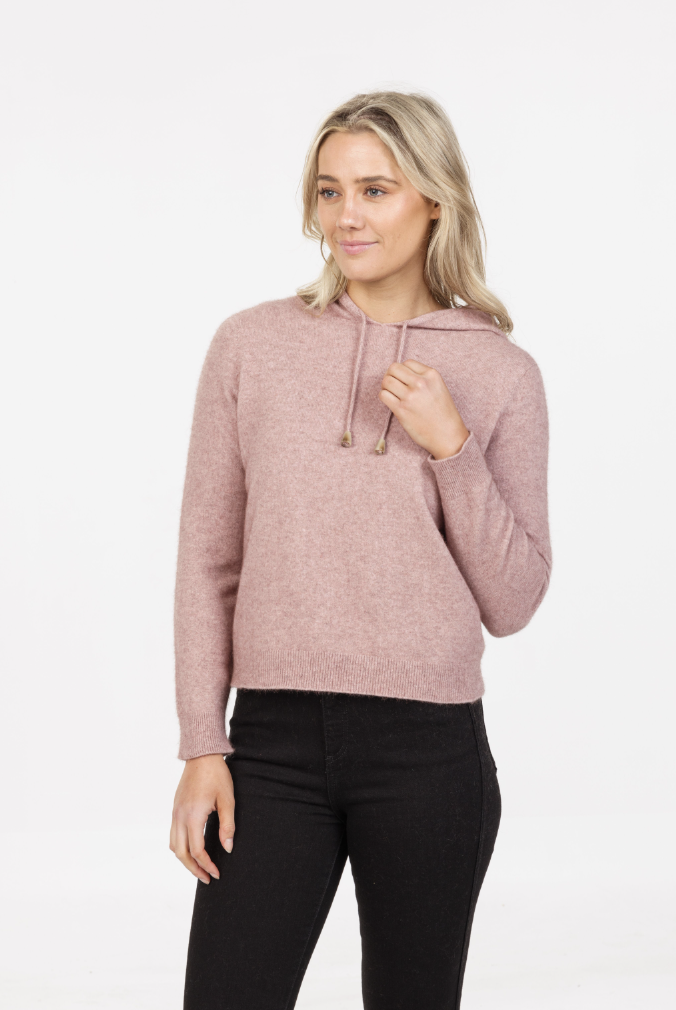 Native World - Merino & Possum Cropped Hoodie (NB888)Lily