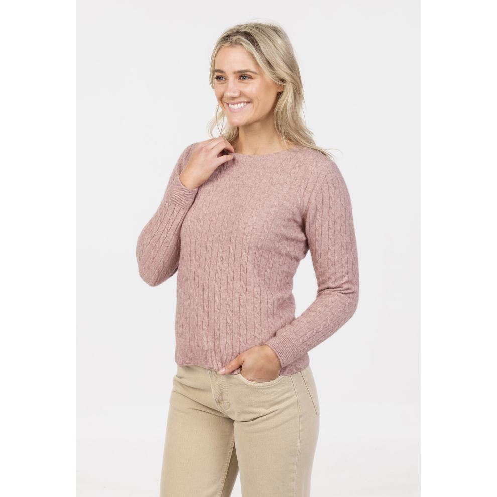 Native World - Merino & Possum Classic Cable Sweater (NB885)Lily