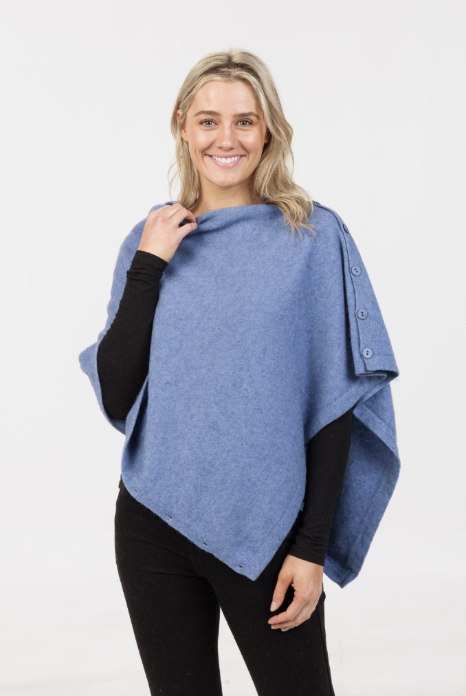 Native World - Merino & Possum Anyway Wrap (NE557)Bluebell
