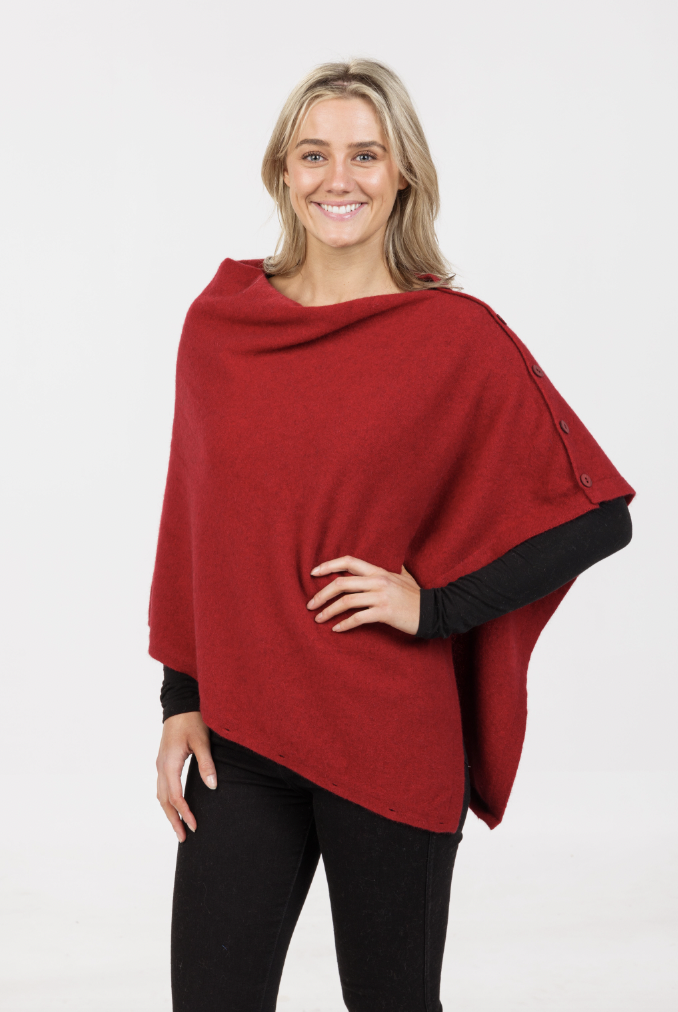 Native World - Merino & Possum Anyway Wrap (NE557)Berry
