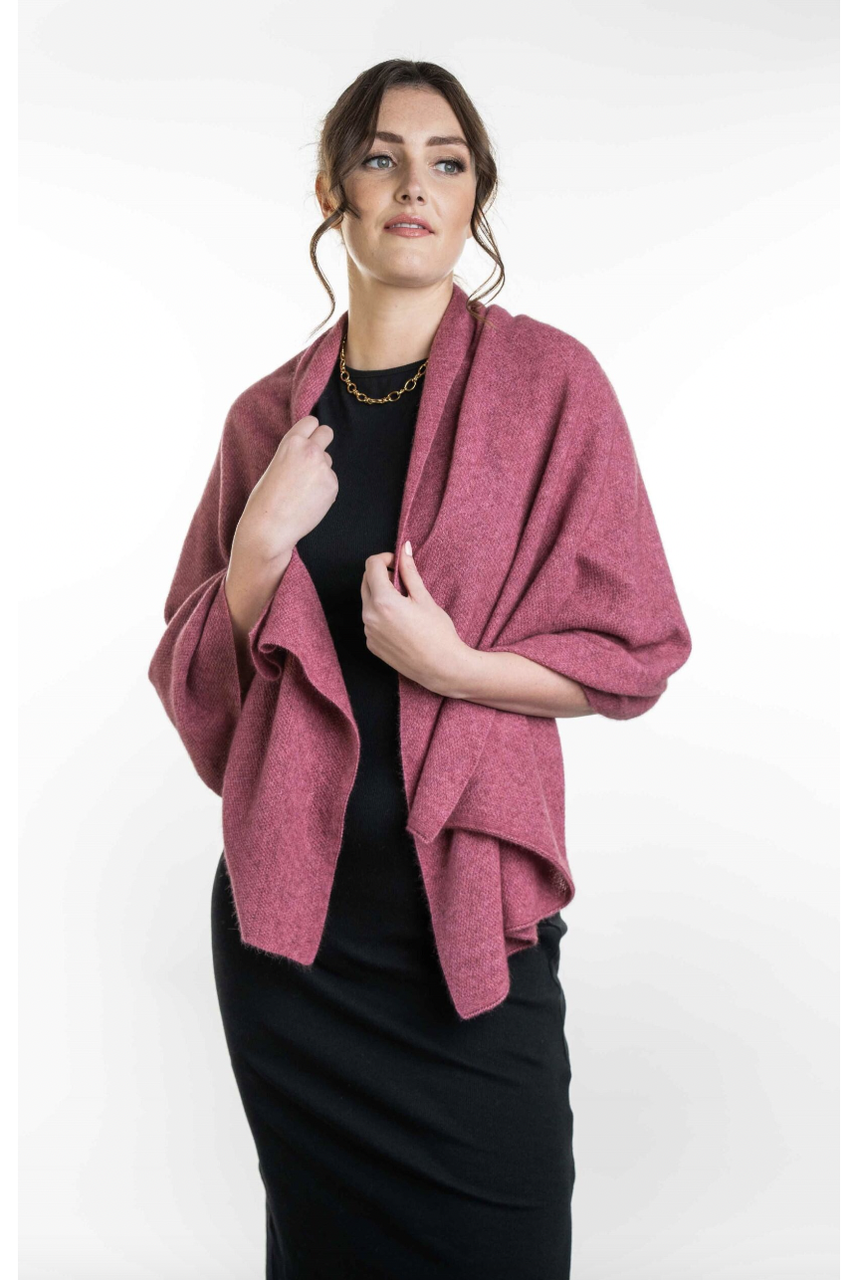 Koru Merino - Possum Lightweight Moss Stitch Wrap (KO518)