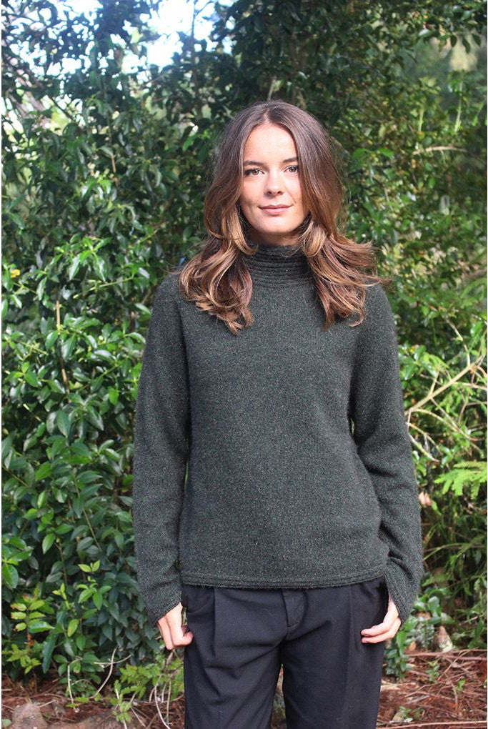 Zinity - Merino & Possum Harbour Jumper Moss