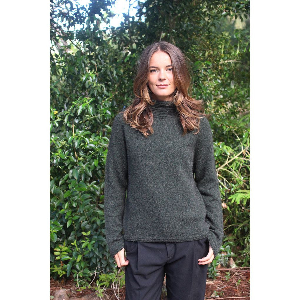 Zinity - Merino & Possum Harbour Jumper Moss