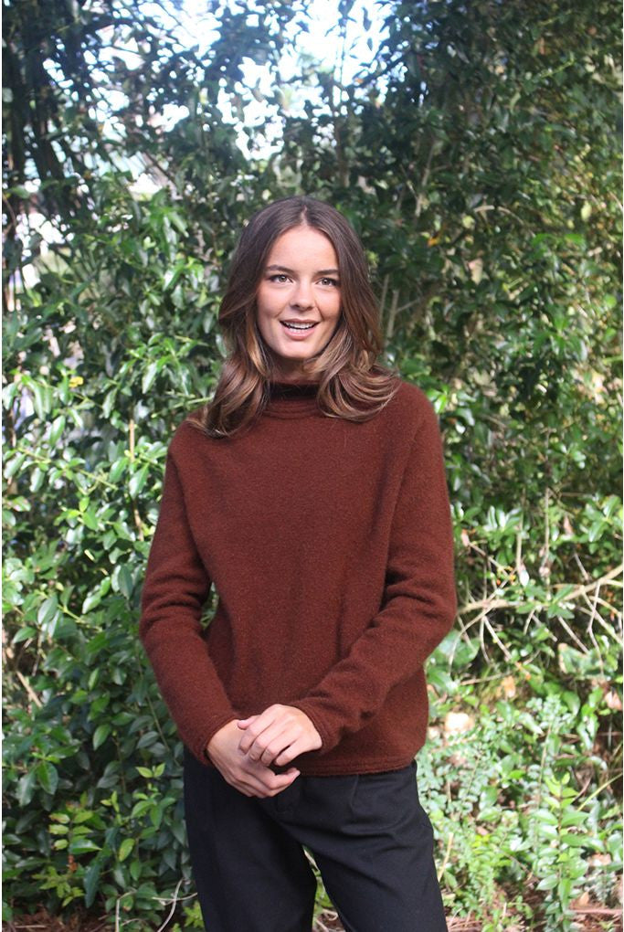 Zinity - Merino & Possum Harbour Jumper Russet