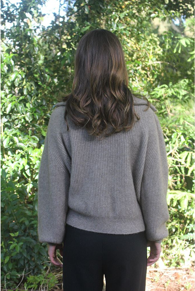 Zinity - Merino & Possum Daldy 1/4 Zip Jumper (Z159)Natural