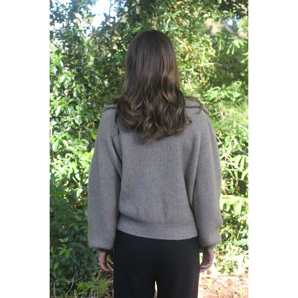 Zinity - Merino & Possum Daldy 1/4 Zip Jumper (Z159)Natural