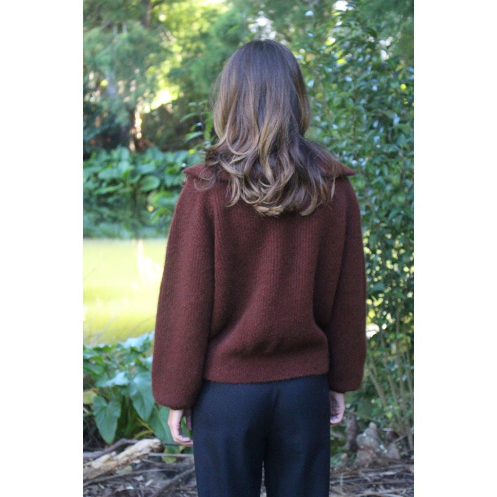 Zinity - Merino & Possum Daldy 1/4 Zip Jumper (Z159)Russet