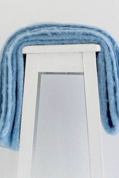 Sky colour Mohair blanket throws