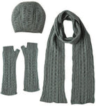 Merino and Possum glovelets, beret and scarf in colour Mint