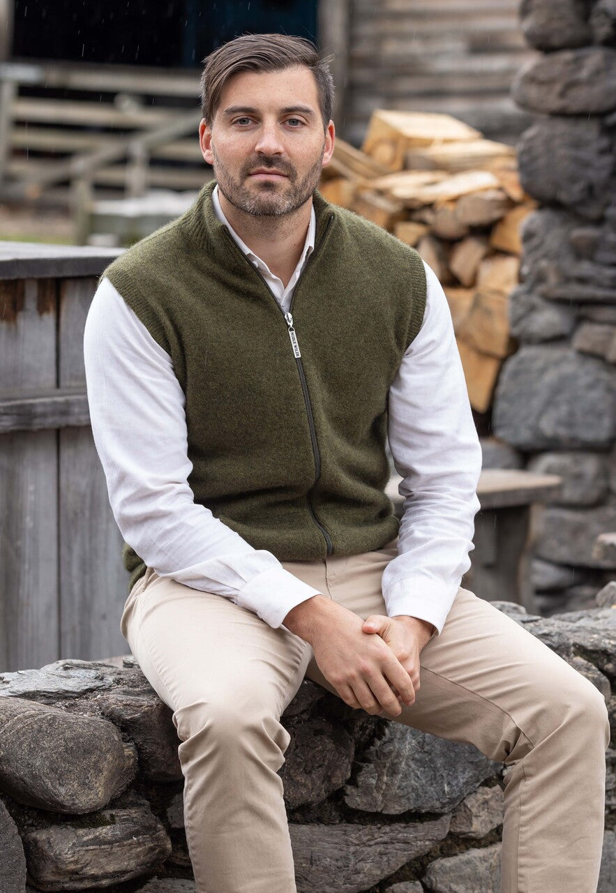 Avoka - Noble Wilde - Merino & Possum Men's Gilet Zip Vest (NW1066)