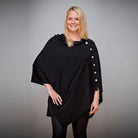 Black OBR Merino - Plus Size 6 Button Wrap (3058)