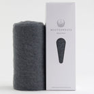 Grey/Black Marl colour scarf, rolled up