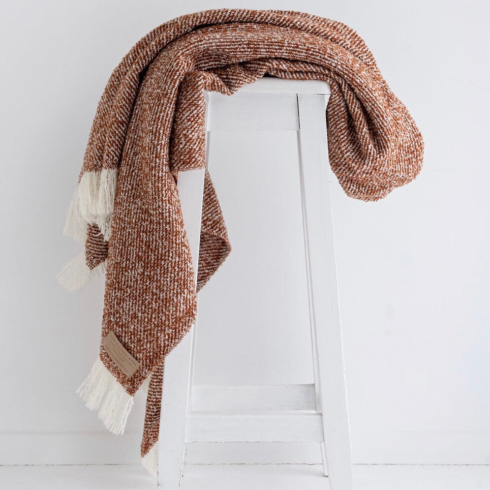 Copper wool twill throw