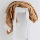 Mustard wool twill throw